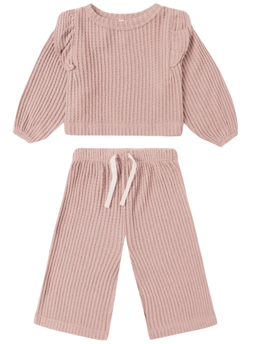 Ruffle Cozy Set- Rose
