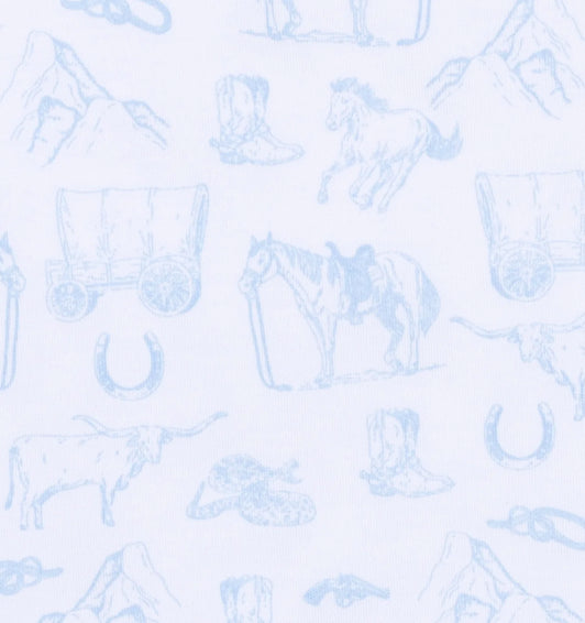 Wild West Toile Bubble- Blue