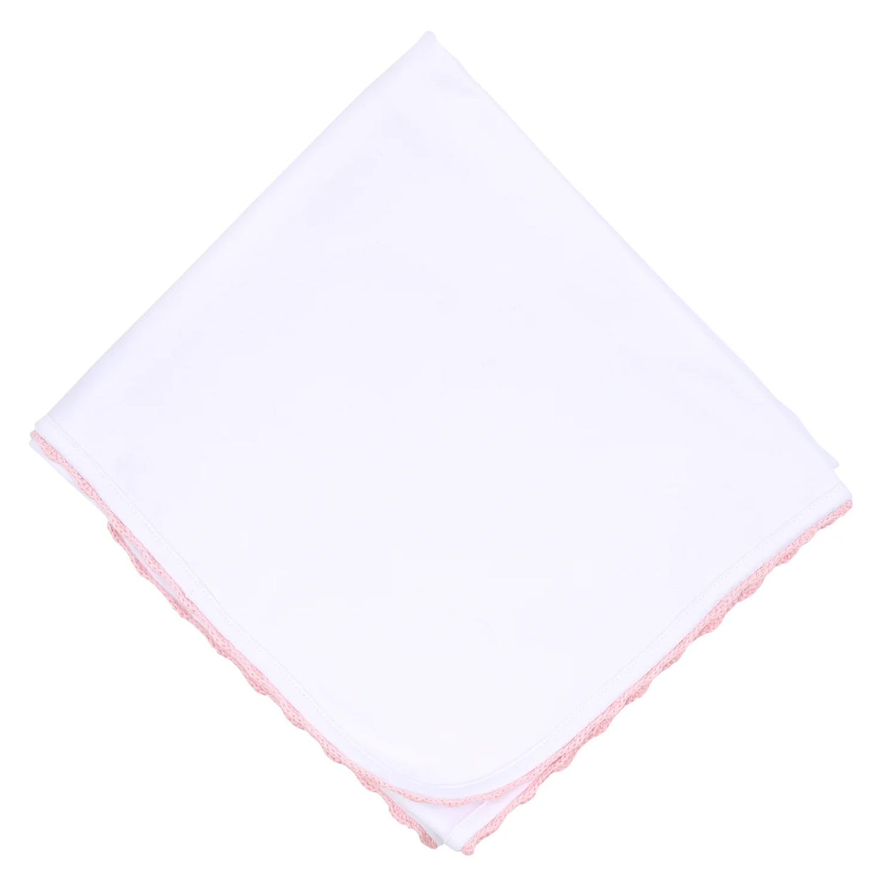Baby Joy Pink Crochet Trim Receiving Blanket