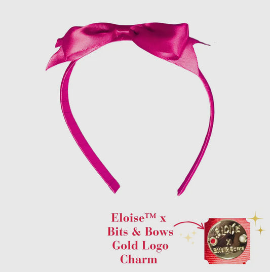 Eloise Bow Headband- Pink