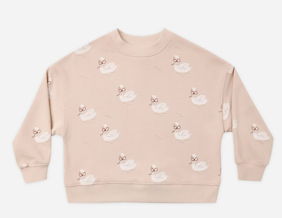 Boxy Pullover Swans