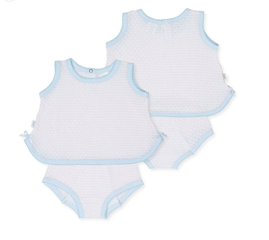 Knit 2 Piece Sleeveless Diaper Set Without Bow