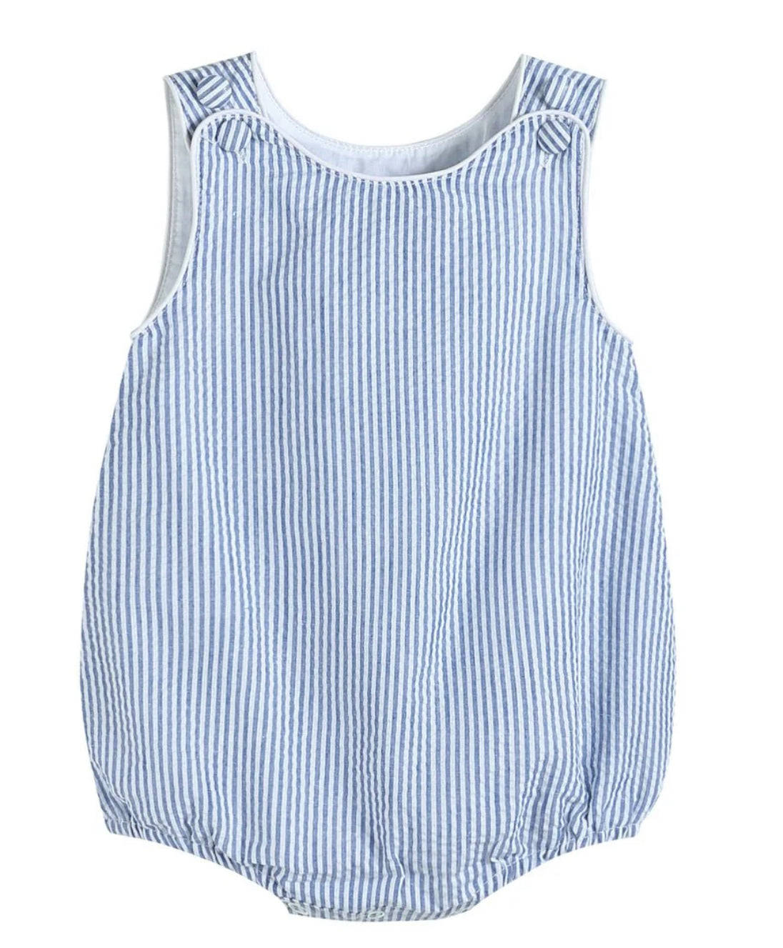 Seersucker Baby Bubble Romper