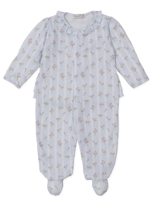 Ribbon Stripe Bouquets Footie With Zipper