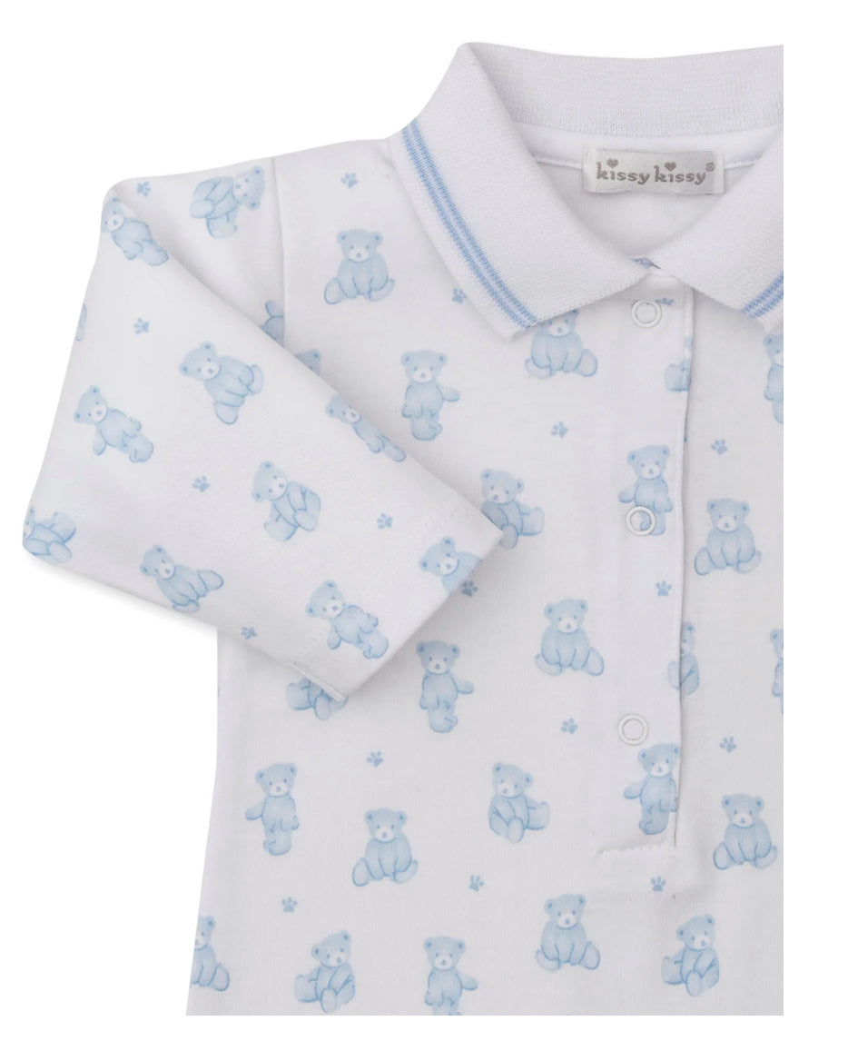 Teddy Bear Time Blue Playsuit
