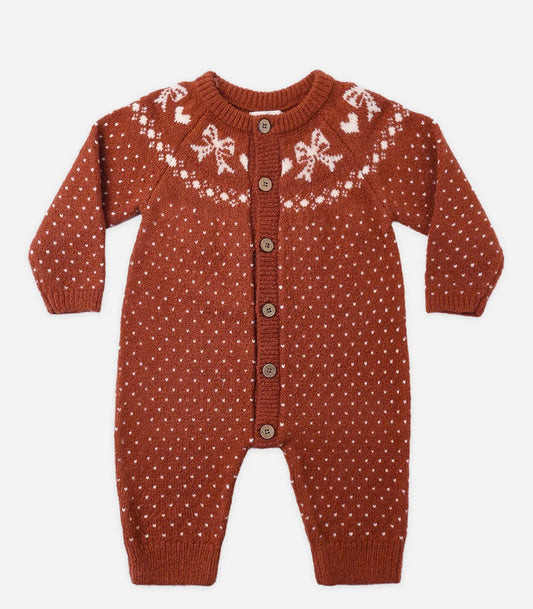 Fair Isle Romper- Ruby