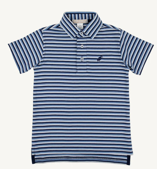 Prim and Proper Polo Onesie- Country Stripe