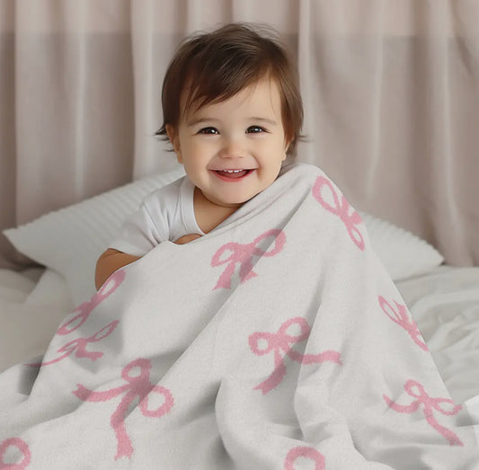 Pink Ribbon Throw Blanket