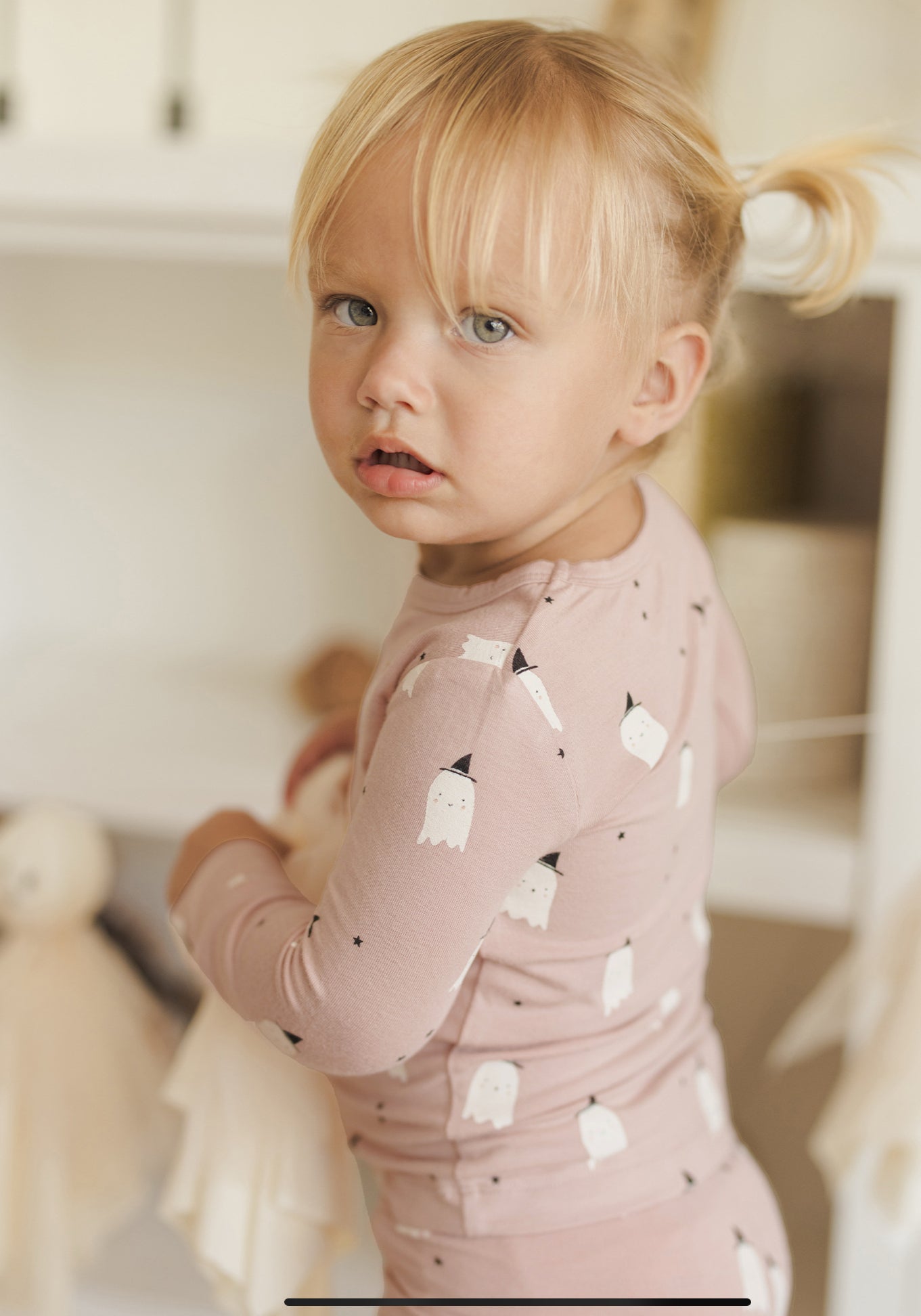 Bamboo Pajama Set- Pink Ghosts