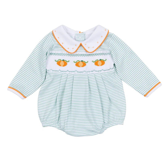 Lil’ Pumpkins Smocked Long Sleeve Boy Bubble