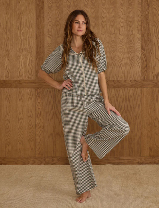 Ruffle Pajamas- Evergreen Gingham