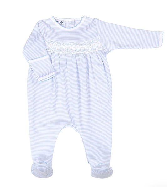 Mini Blue Stripes Smocked Bubble
