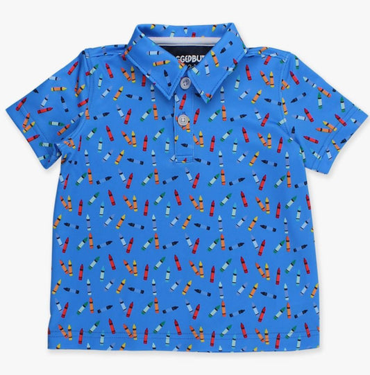 Knit Performance Polo- Tiny Crayons