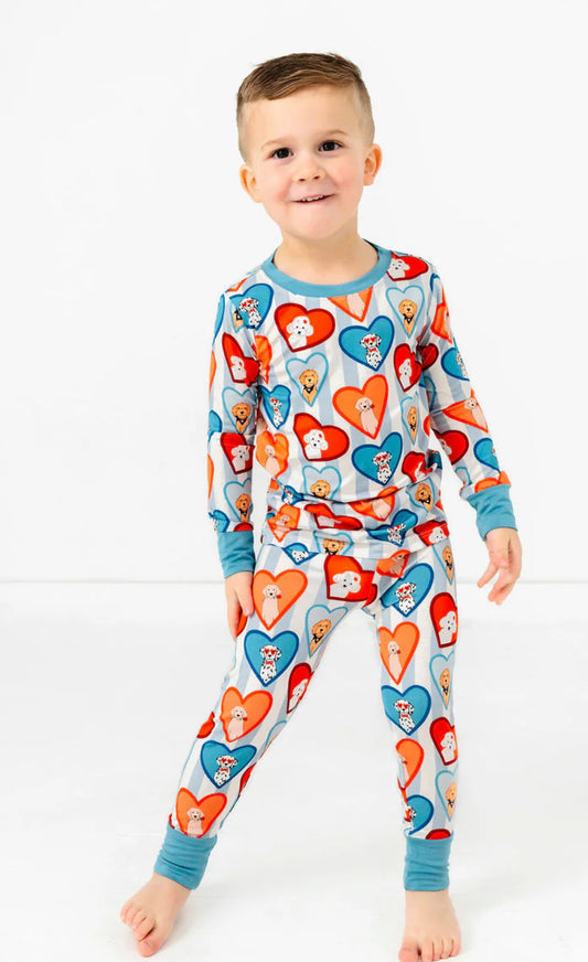 Blue Fur-Ever Valentine Two Piece Set