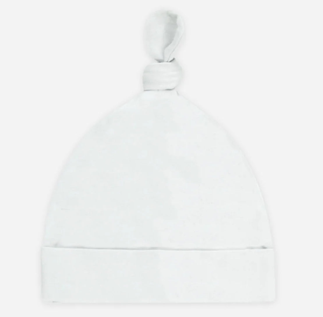 Knotted Baby Hat- Fog
