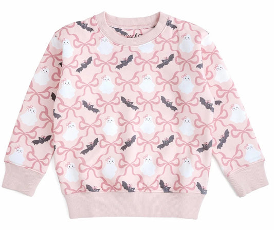 Bat and Ghost Trellis Halloween Sweatshirt