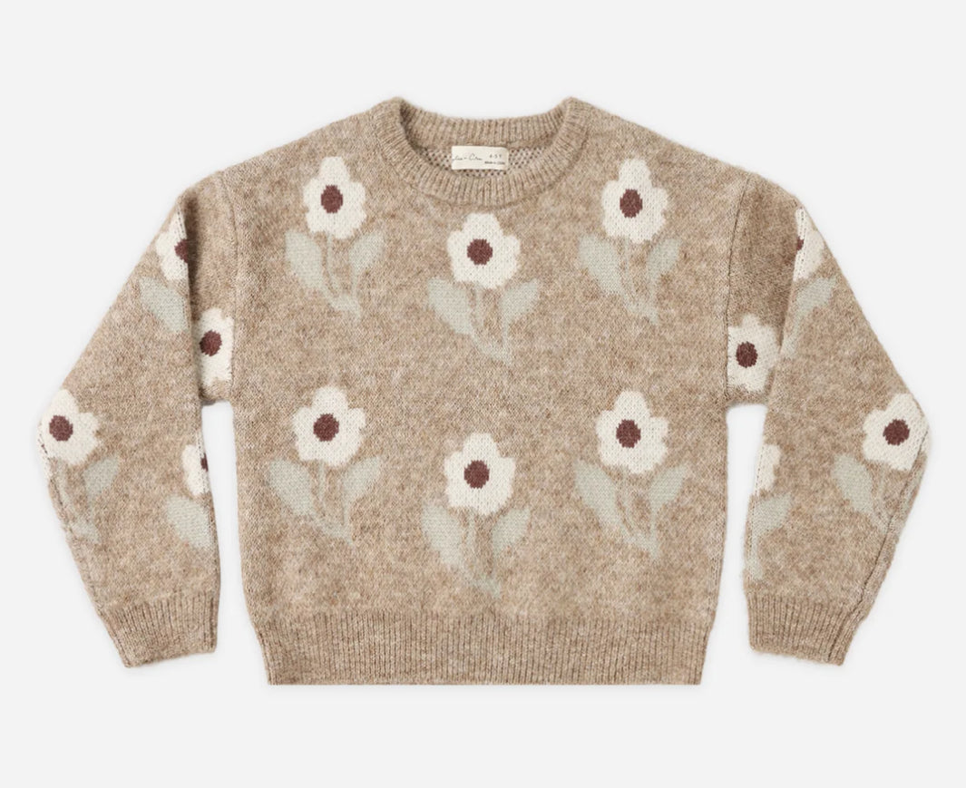 Aspen Sweater Fawn Flowers