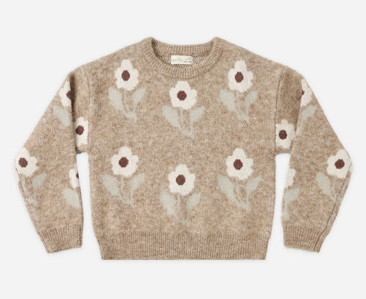 Aspen Sweater Fawn Flowers