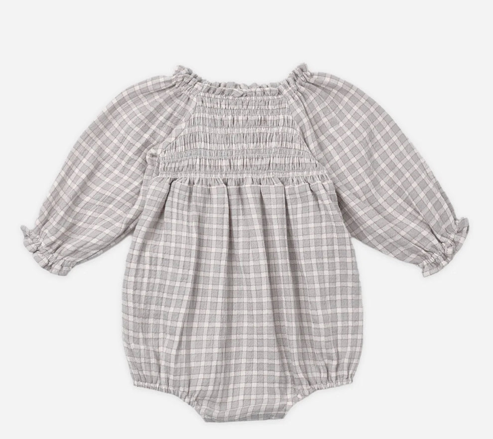 Eden Romper- Blue Gingham