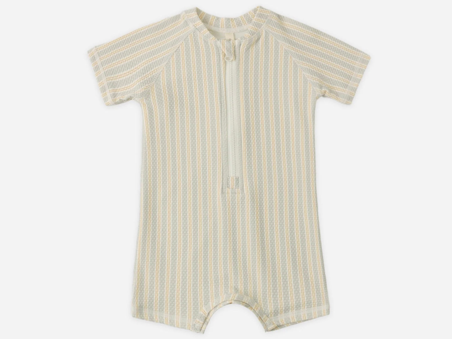 Zip Rashguard Blue & Butterscotch Stripe
