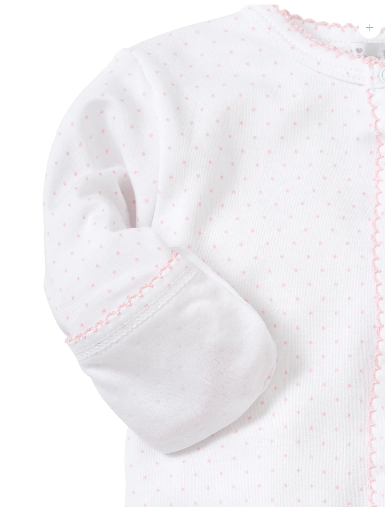 White/Pink Dots Print Footie