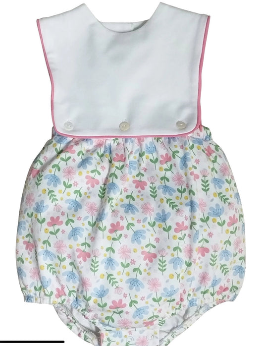 Girl Bubble Romper Pima Cotton Palm Beach Collection