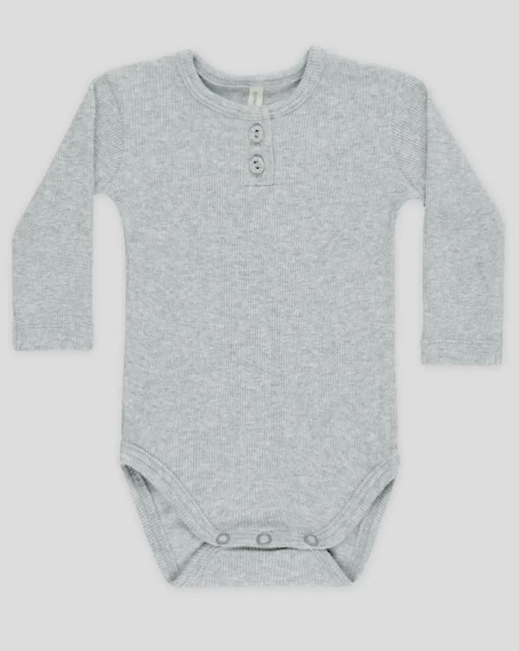Ribbed Long Sleeve Onesie- Dusty