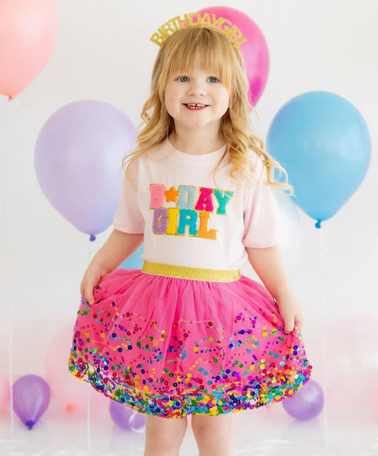 Birthday Girl Patch Short Sleeve T-Shirt