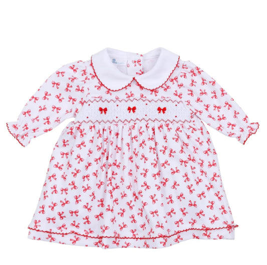 Scarlett Bows Ruffle Dress- Red