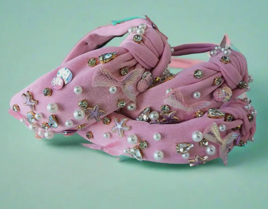 Beaded Headband- Mermaid (Pink)