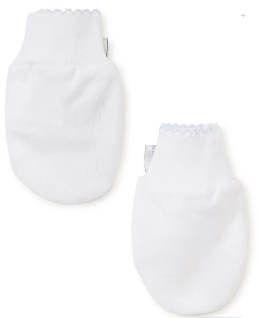 White/Blue Basic Mittens