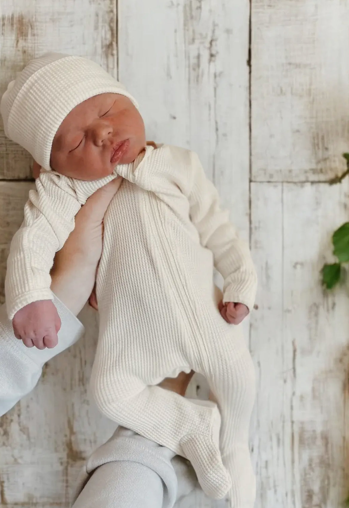 Organic Waffle 2-Way Zip Footie