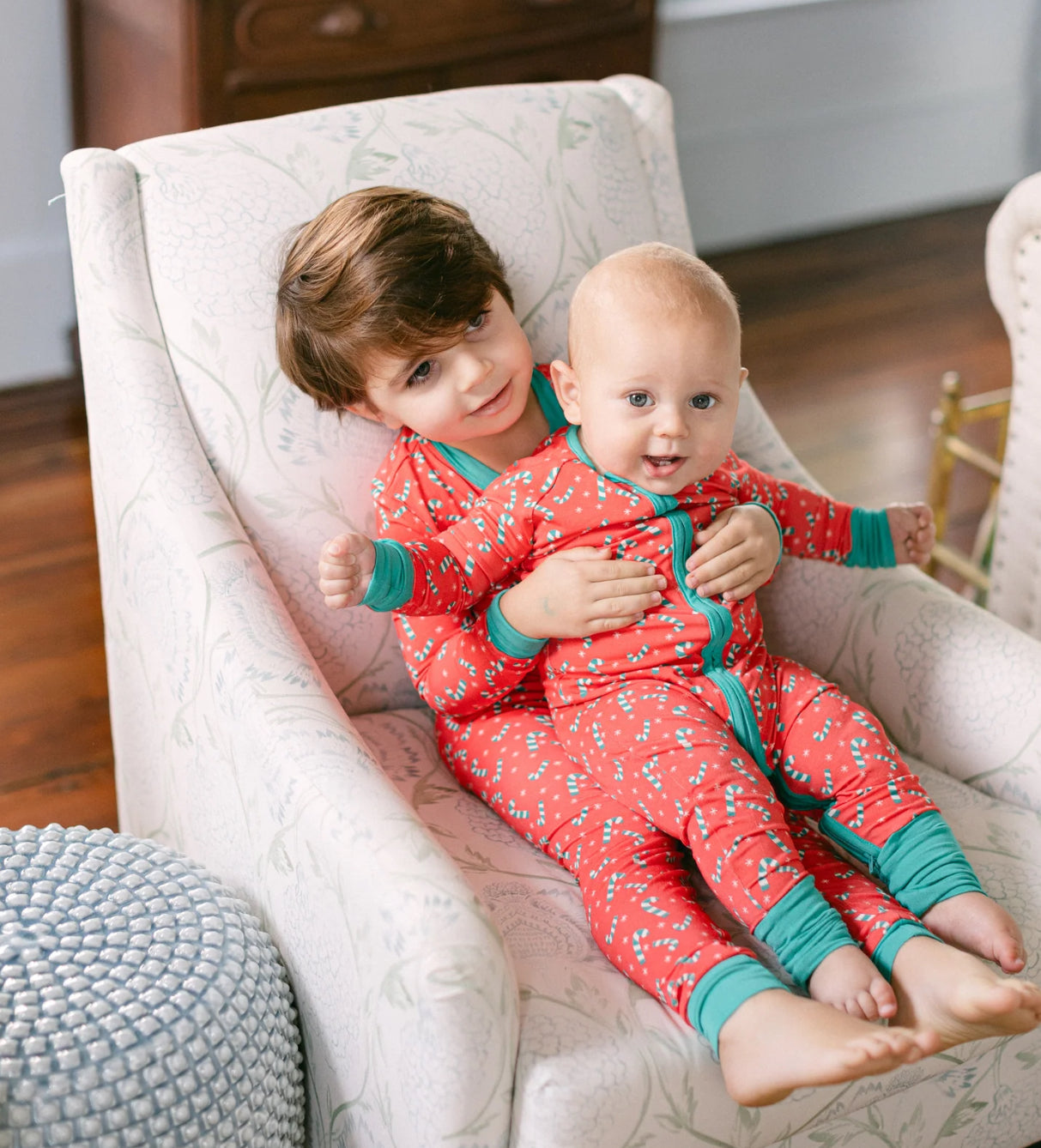 Red and Green Candy Cane Zipper Romper