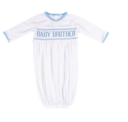 Baby Brother Gown- White/Blue