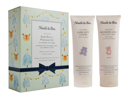 Noodle and Boo baby bath & massage set, holiday