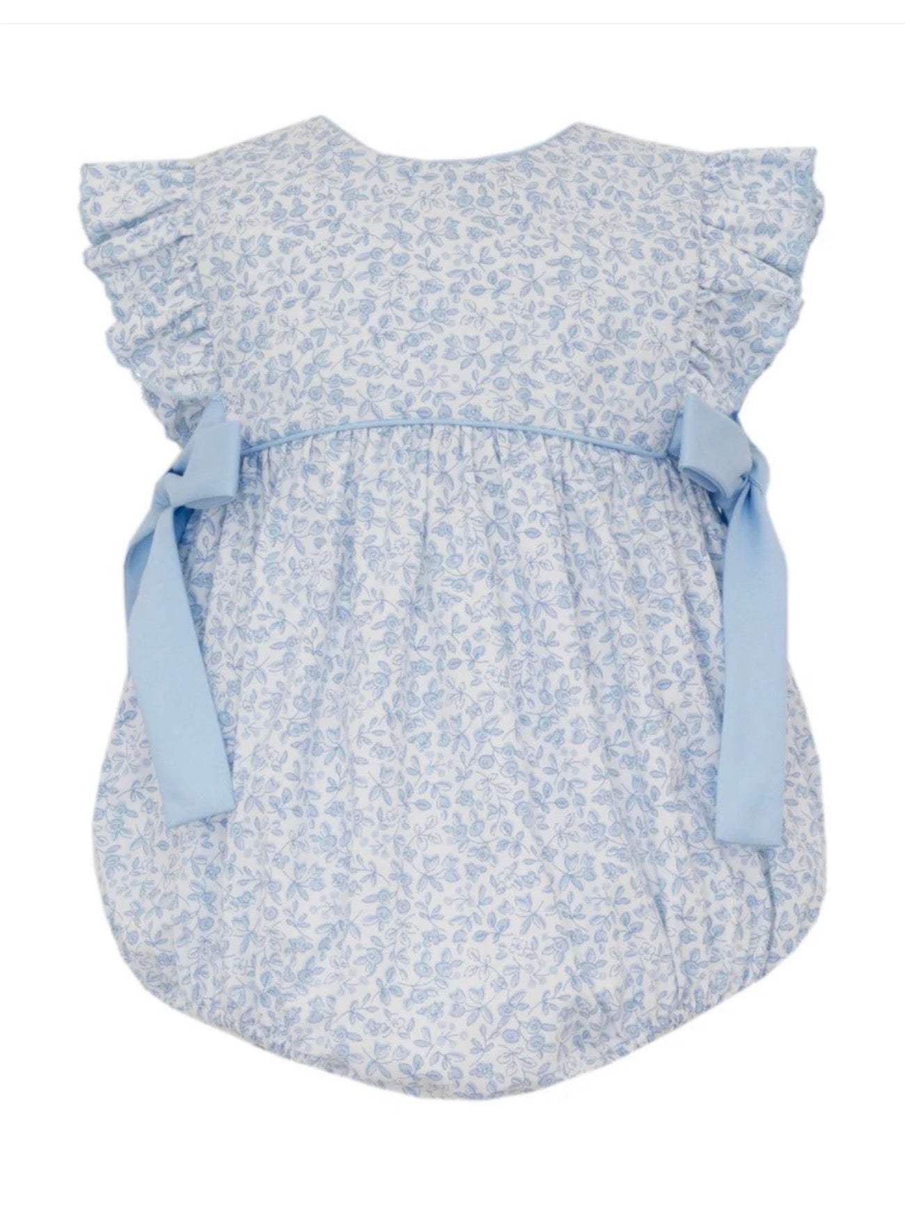 Blue Floral Bubble with Side Bows