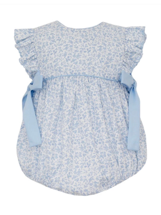 Blue Floral Bubble with Side Bows