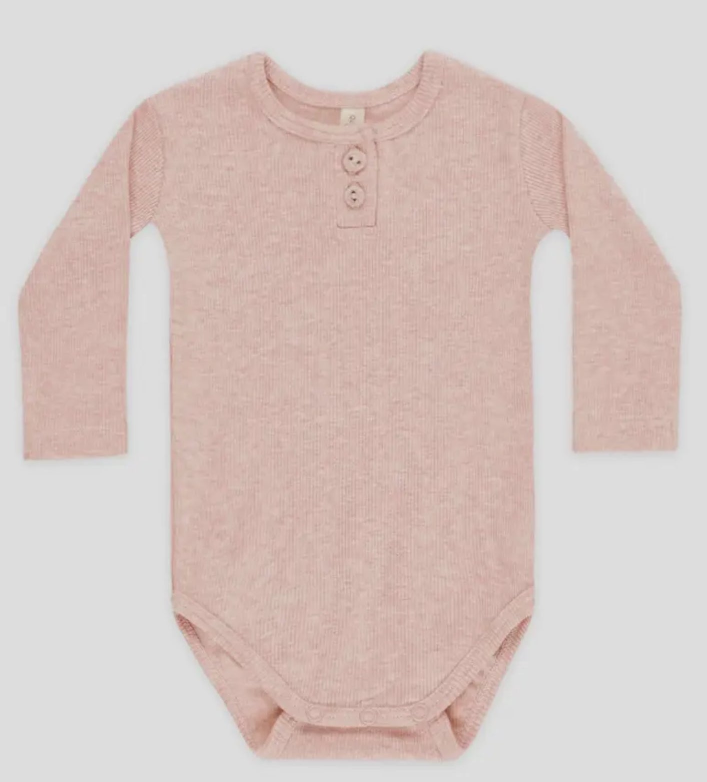 Ribbed Long Sleeve Onesie- Rose