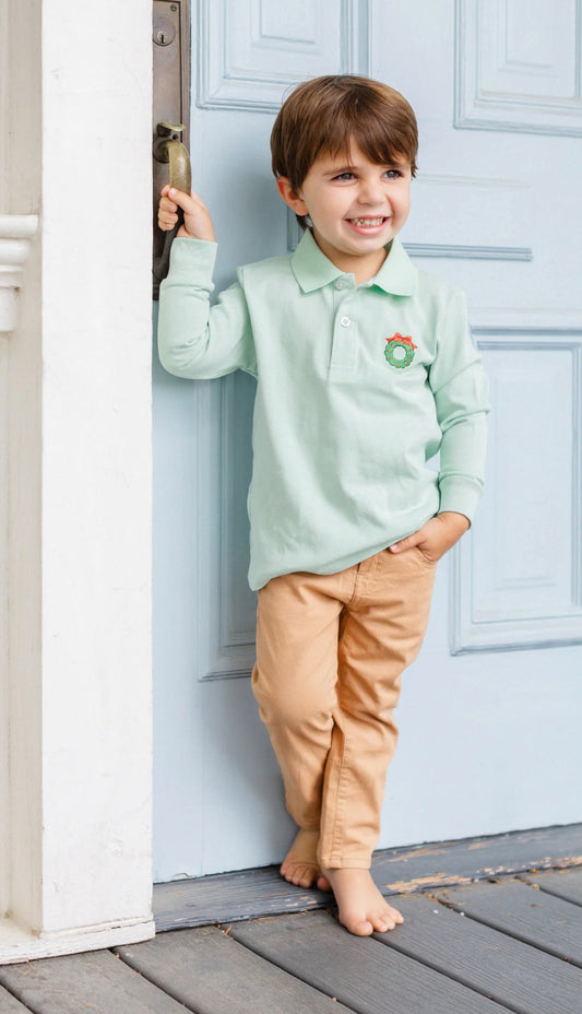 Wreath Long Sleeve Polo