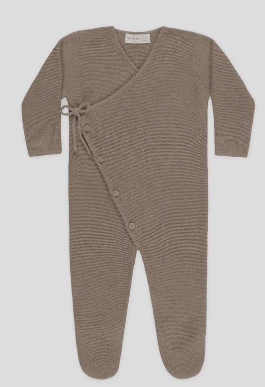 Wrap Knit Footie-Mocha