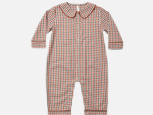 Holiday Gingham Romper Pajamas