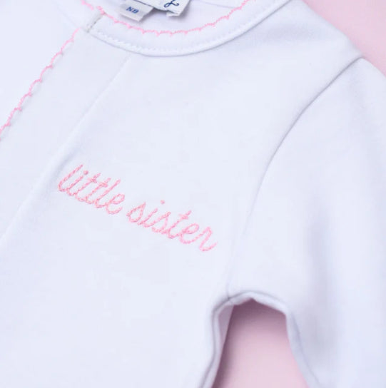 Little Sister Embroidered Footie