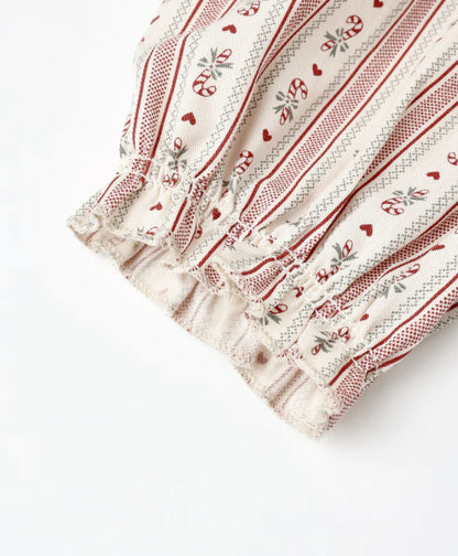 Ruffle Pajamas- Candy Cane Stripe