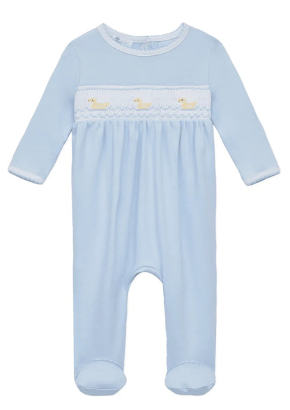 Little Ducklings Blue Smocked Footie