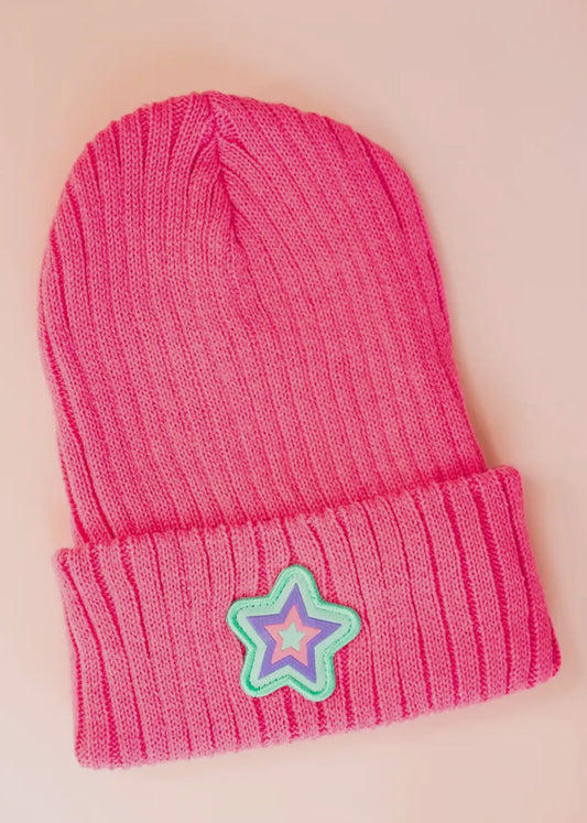 XOXO by Magpies- Raspberry Star Beanie