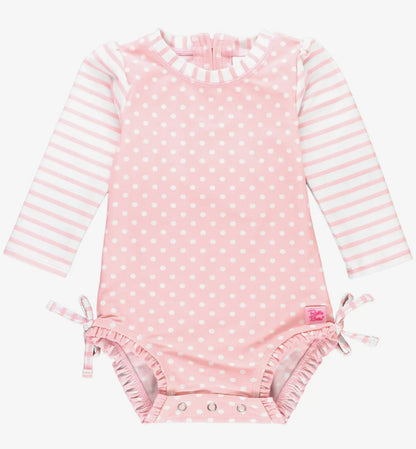 Long Sleeve One Piece Rash Guard with Signature Rear Ruffles