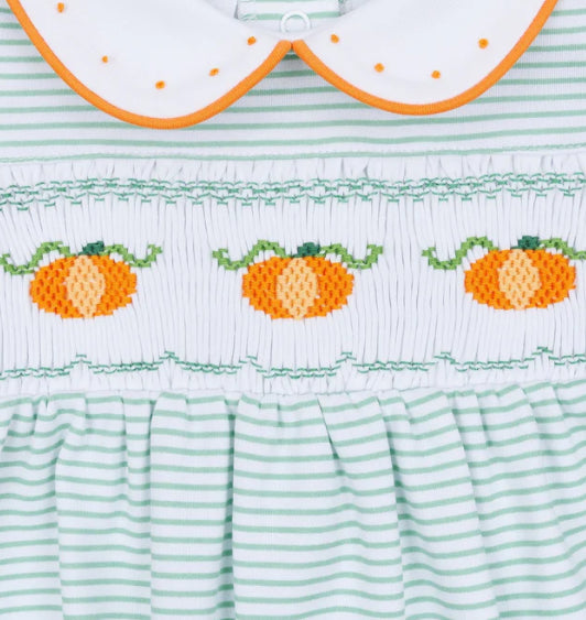 Lil’ Pumpkins Smocked Long Sleeve Girl Bubble
