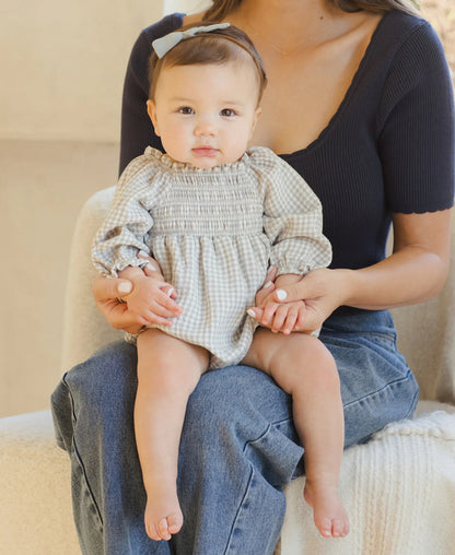 Eden Romper- Blue Gingham