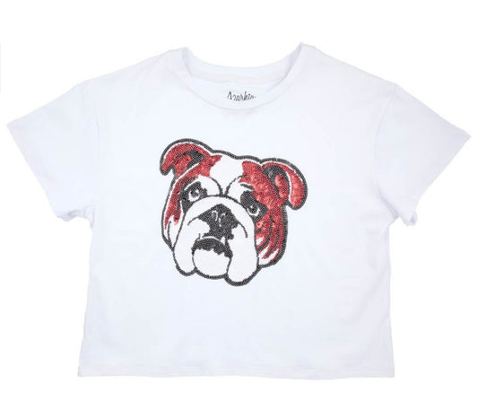 Sequin Bulldog Boxy Tee