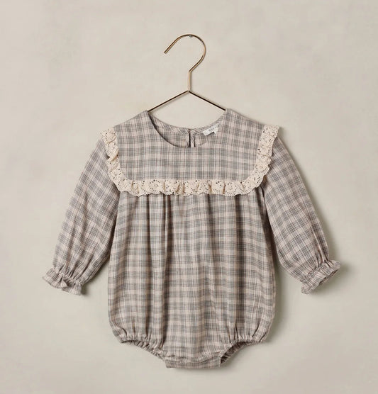 Noelle Romper Fall Plaid Bubble